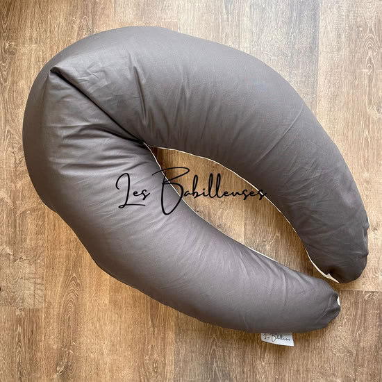 Coussin d'allaitement rechargeable avec housse coton - CHOCO VANILLE