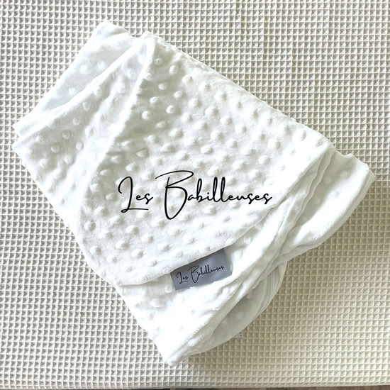POIS BLANC - Housse Minky