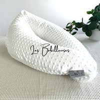 Coussin d'allaitement Douceur rechargeable avec housse Minky - POIS BLANC