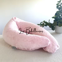 Coussin d'allaitement Douceur rechargeable avec housse Minky - ROSE ARGENT