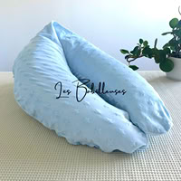 Coussin d'allaitement Douceur rechargeable avec housse Minky - BLEU CIEL A ETOILES
