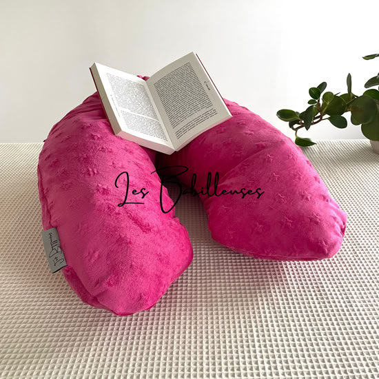 FUCHSIA A ETOILES - Housse Lecture Minky