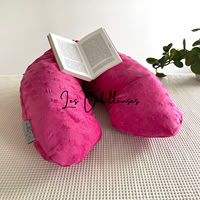 Coussin de lecture rechargeable et housse minky - FUCHSIA A ETOILES