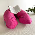 Coussin de lecture rechargeable et housse minky - FUCHSIA A ETOILES