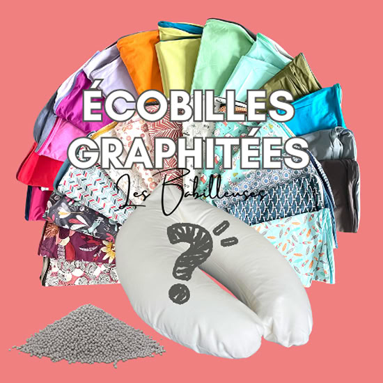 Coussin d'allaitement rechargeable avec housse coton et remplissage écobilles graphitées - SURPRISE!