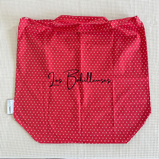 SAC - Pois écru fond rouge