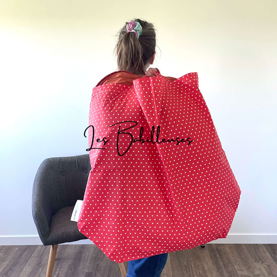 SAC - Pois écru fond rouge