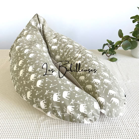 Coussin d'allaitement rechargeable avec housse coton - INDIA