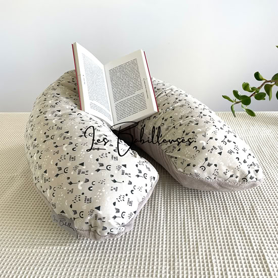 Coussin de lecture rechargeable et housse microéponge et coton - TOTEM