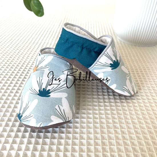 Chaussons souples pour bébé taille 9-18 mois – NUNE biais gris