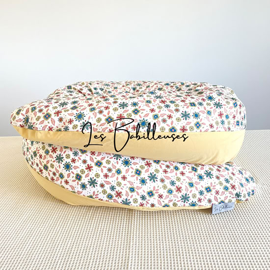 Coussin King Size rechargeable et housse coton - ROSIE VANILLE