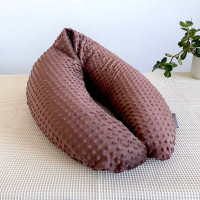 Coussin d'allaitement Douceur rechargeable avec housse Minky - CHOCO A POIS