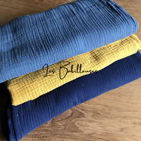 Lange géant 120x120 Denim,  Moutarde, Marine