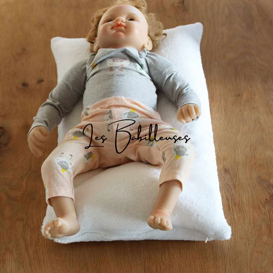 Coussin pèse-bébé avec sa housse éponge - BLANC / ÉCRU
