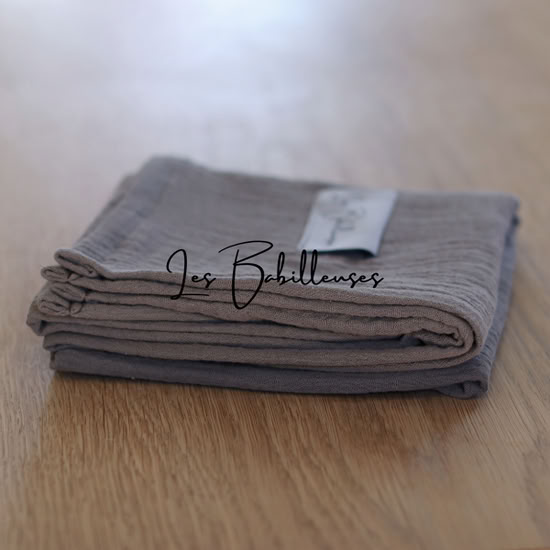 Lange gaze de coton 60x60 - TAUPE