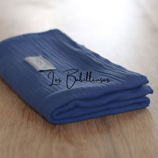 Lange géant gaze de coton 120x120 - INDIGO